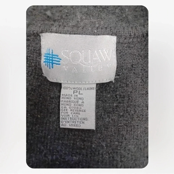 Squaw Valley Vintage Black 100% Wool Cardigan  Size Large Petite - Picture 7 of 9